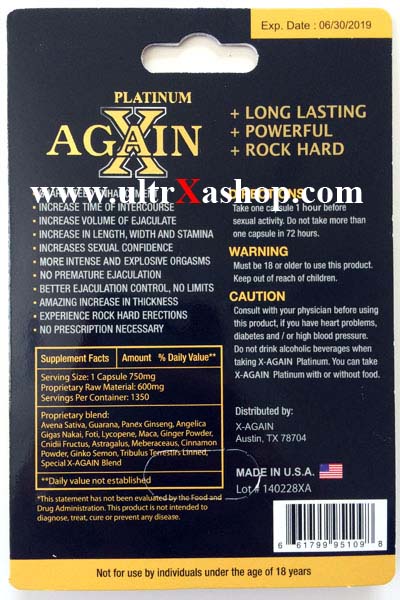 X Again Platinum Male Enhancement 1350 Pill