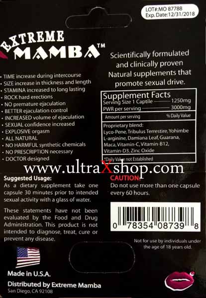 Extreme Mamba Triple Maximum 3000 PWR Genuine Male Enhancement